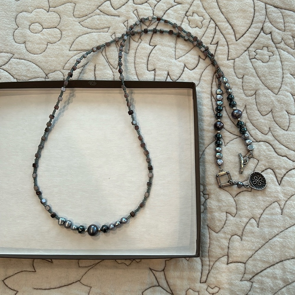 Silpada Gray Mixed Double Strand Necklace